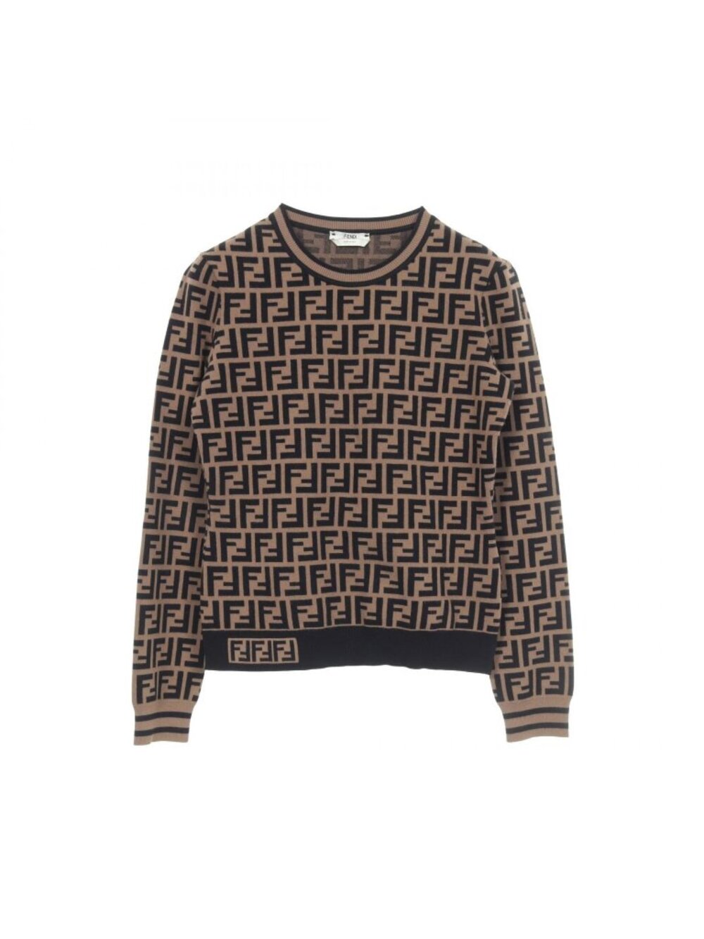 Fendi Knit Zucca Long Sleeve Rayon Sweater